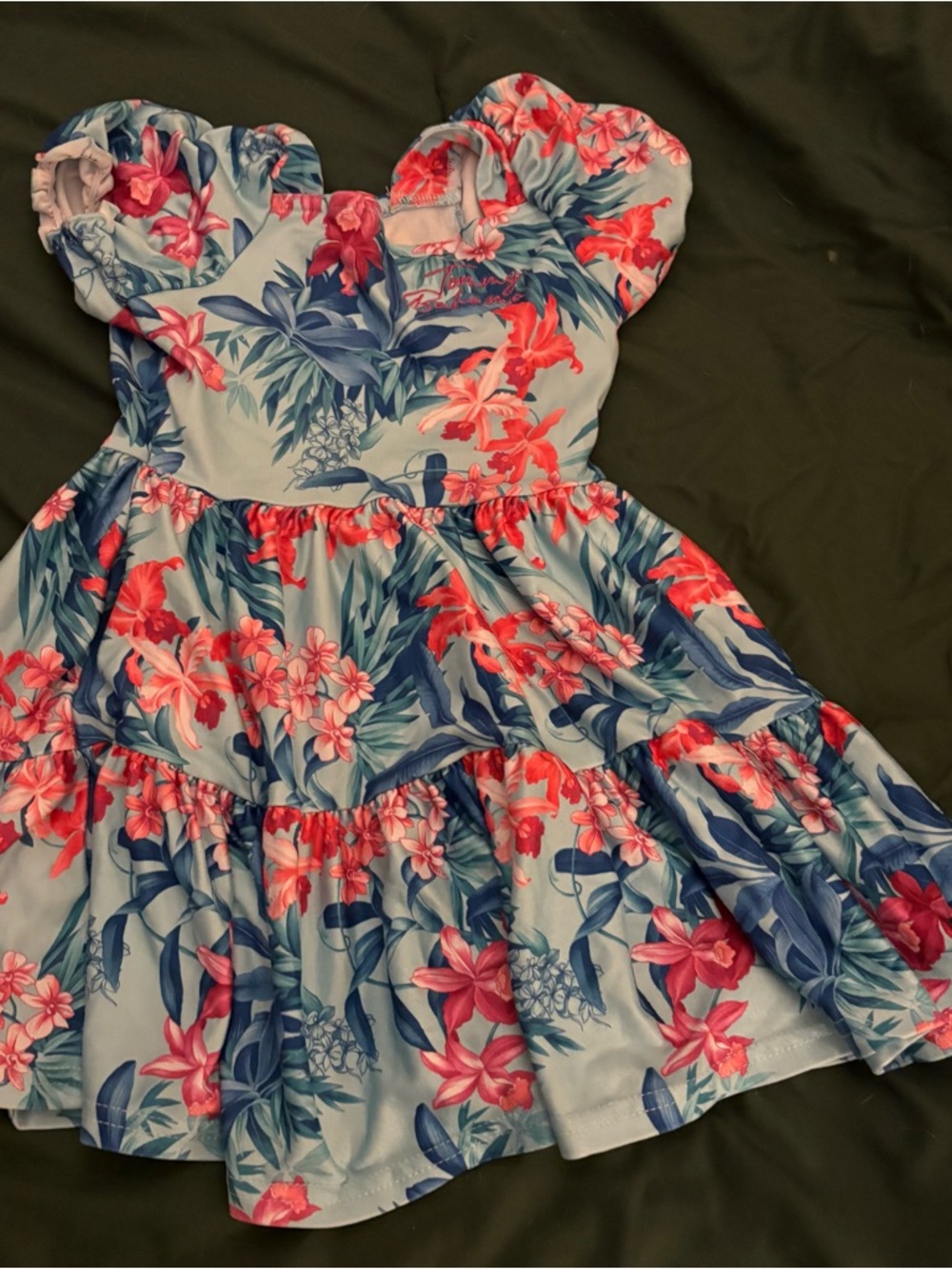 Tommy Bahama Pink & Blue Floral Tiered Dress